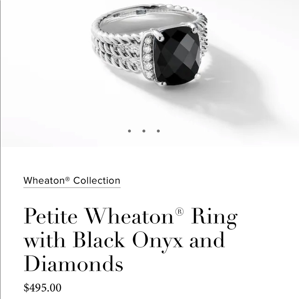 David Yurman Ring with Black Onyx and Diamonds